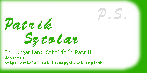 patrik sztolar business card